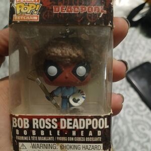 Funko Deadpool Bob Ross Keychain - Red and Blue